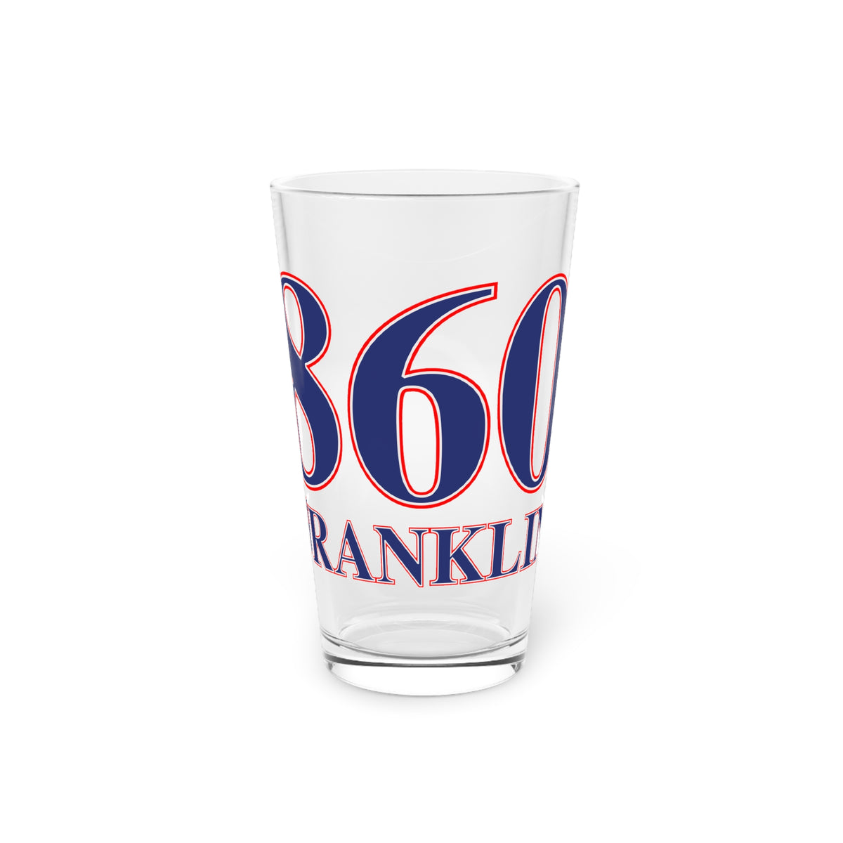 860 Franklin Red, White & Blue Pint Glass, 16oz