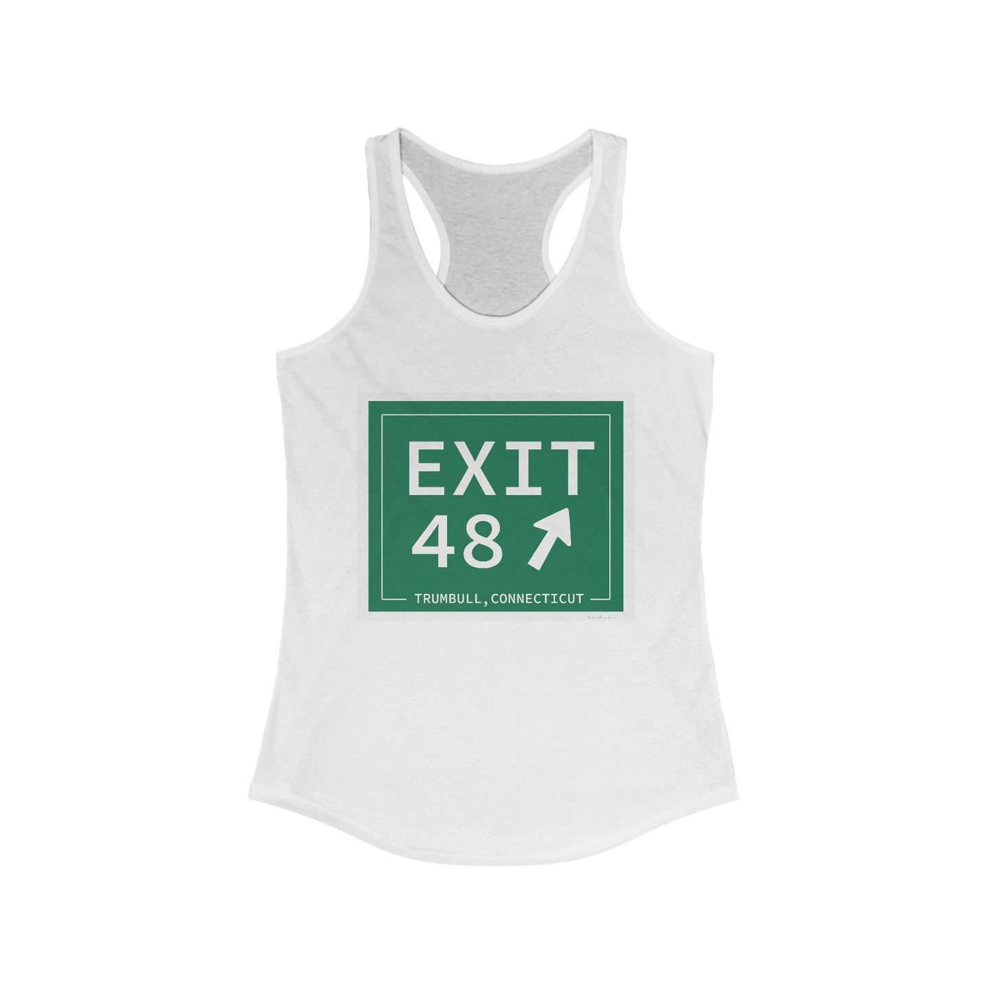 Vintage Exit 48 Merritt Parkway Sign Women's Ideal Racerback Tank Top