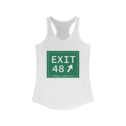 Vintage Exit 48 Merritt Parkway Sign Women's Ideal Racerback Tank Top