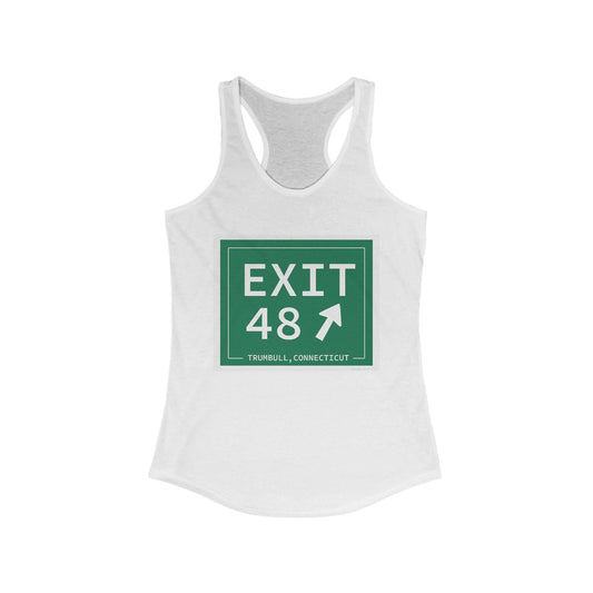 Vintage Exit 48 Merritt Parkway Sign Women's Ideal Racerback Tank Top