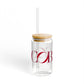 41 Tilt Cos Cob Glass Can with Straw and Lid, 16oz