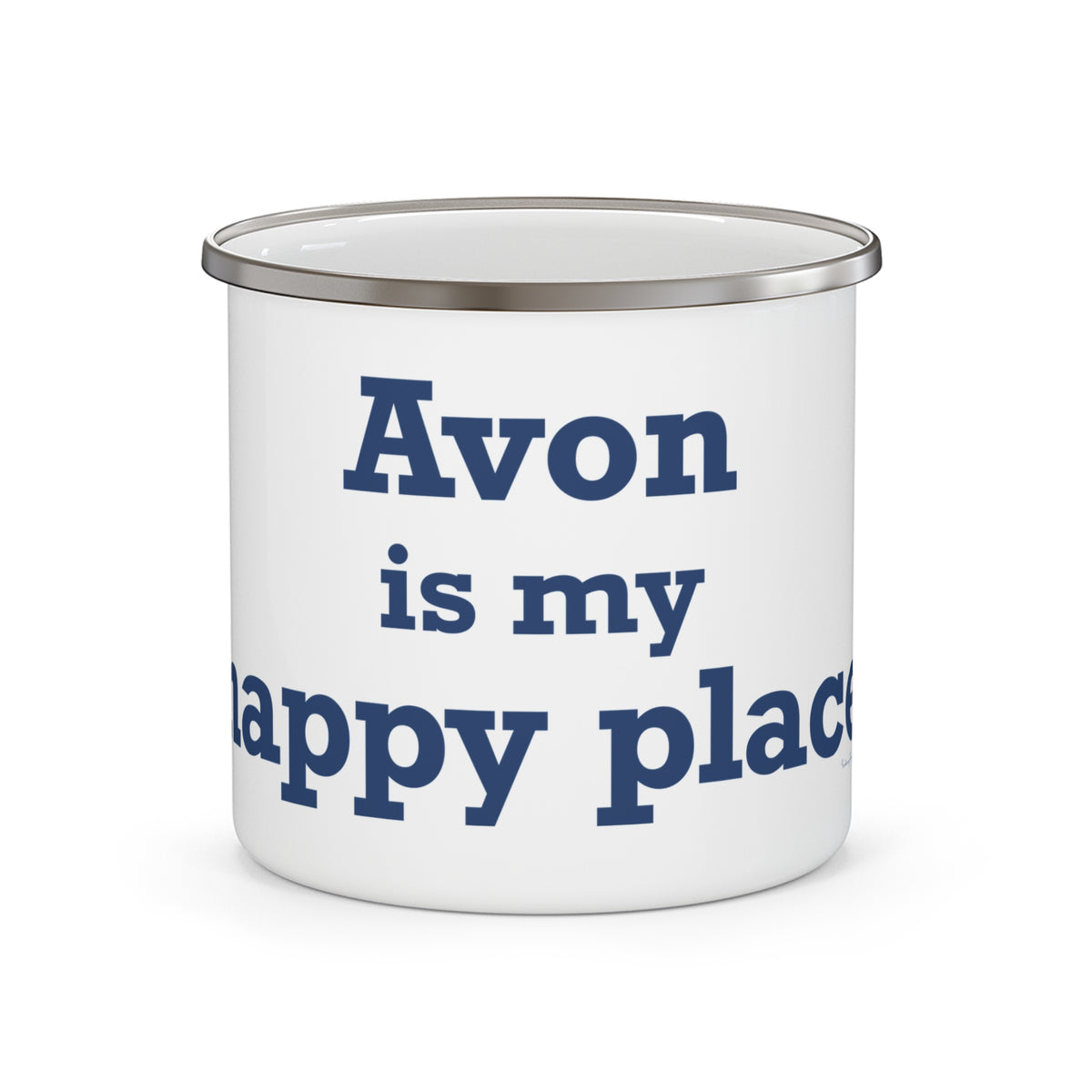 Avon is My Happy Place Enamel Camping Mug