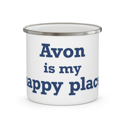 Avon is My Happy Place Enamel Camping Mug