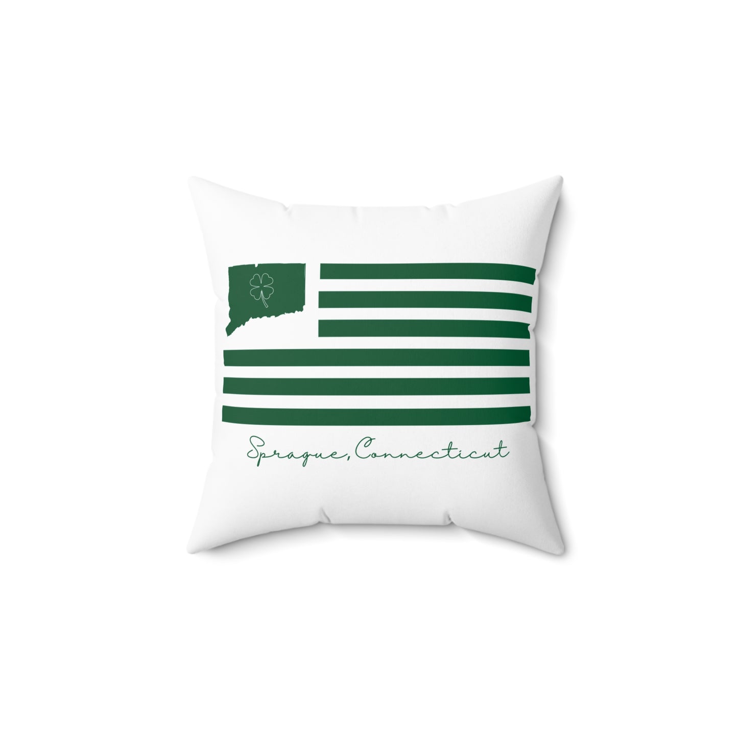 Sprague Connecticut St. Patrick’s Day Flag Spun Polyester Square Pillow