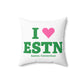 I Heart ESTN Spun Polyester Square Pillow