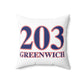 203 Greenwich Red White & Blue Spun Polyester Square Pillow