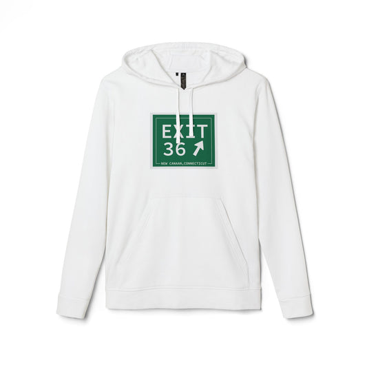 Vintage Exit 36 Merritt Parkway Sign adidas Unisex Fleece Hoodie