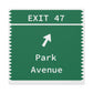 Vintage Merritt Parkway Exit 47 Sign Matte Canvas, Stretched, 1.25"