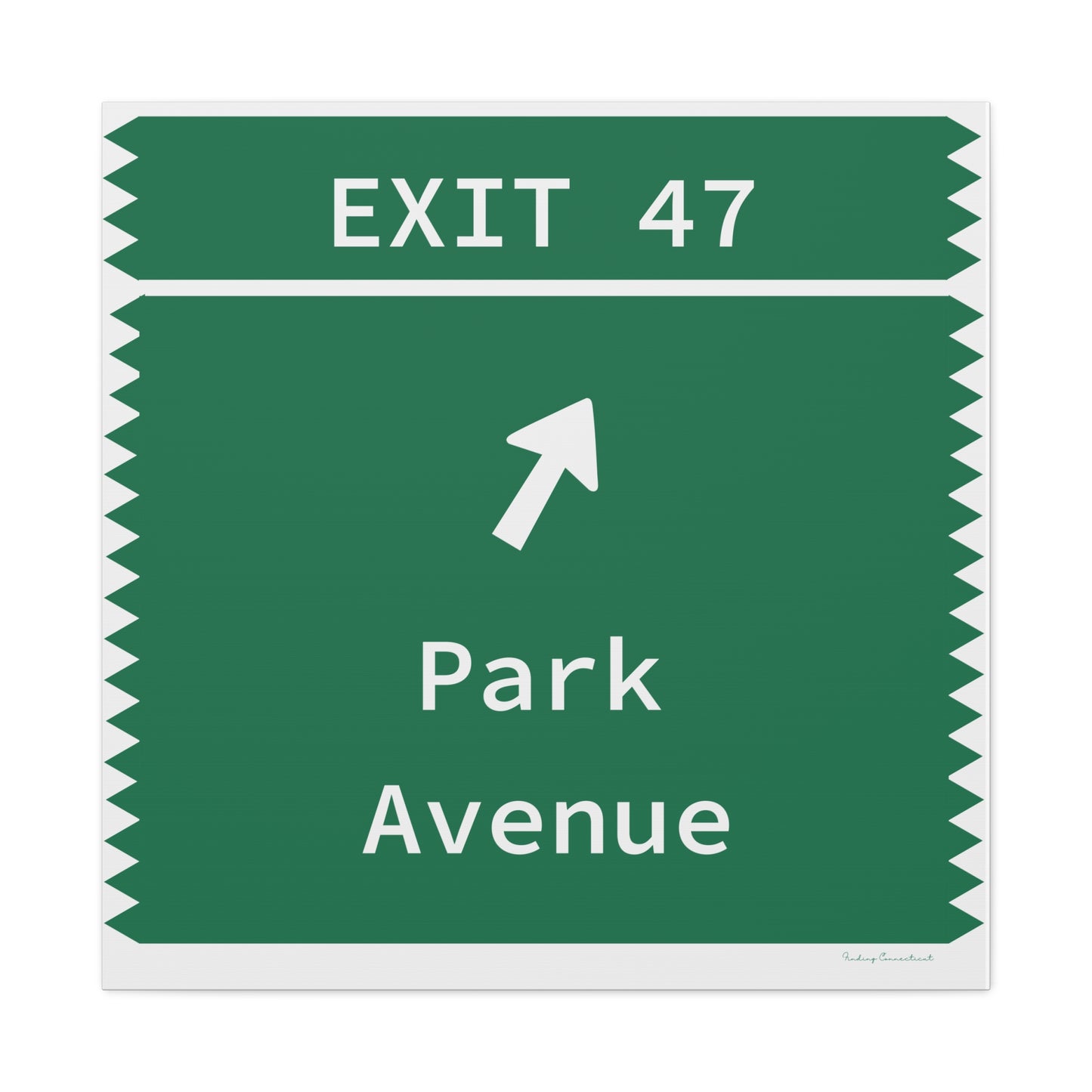 Vintage Merritt Parkway Exit 47 Sign Matte Canvas, Stretched, 1.25"