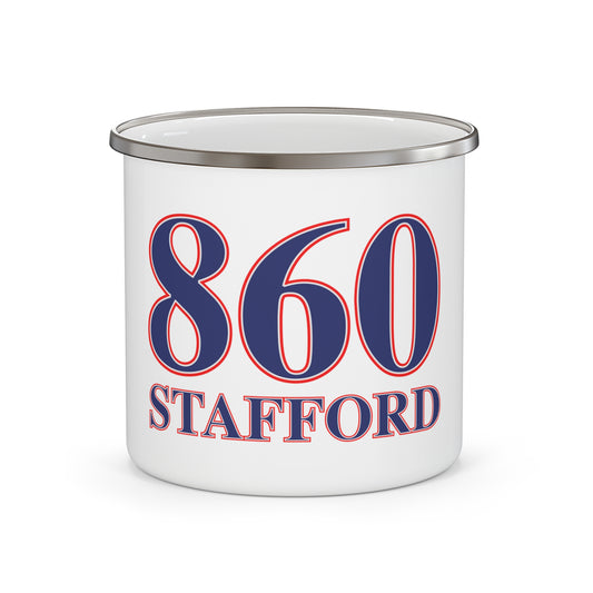 860 Stafford Red, White & Blue Enamel Camping Mug