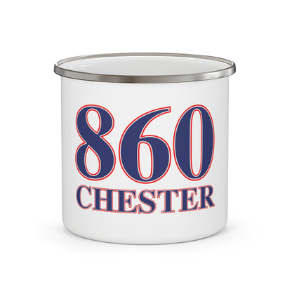 860 Chester Red, White & Blue Enamel Camping Mug