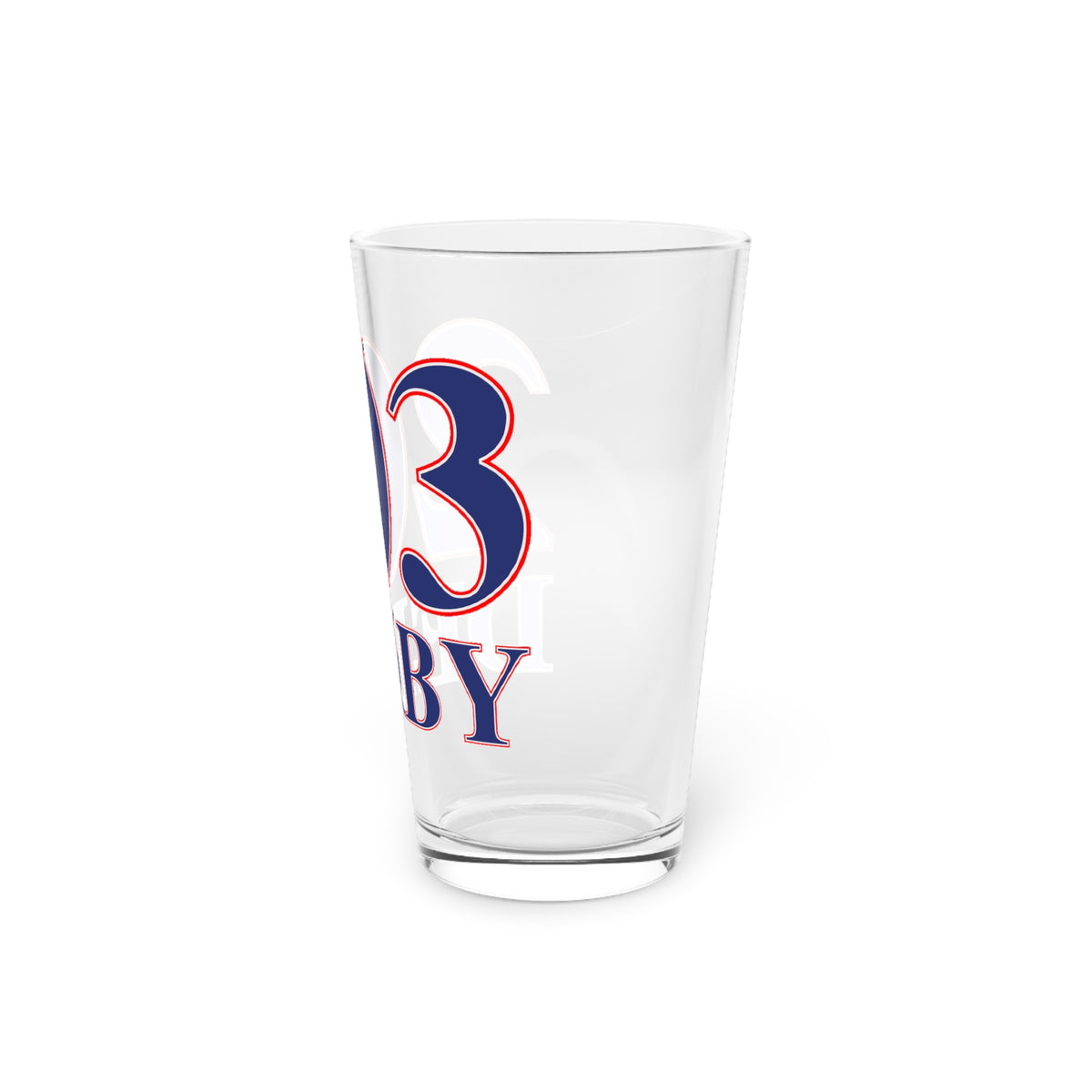 Derby Red, White & Blue Pint Glass, 16oz