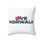 Love Norwalk Spun Polyester Square Pillow