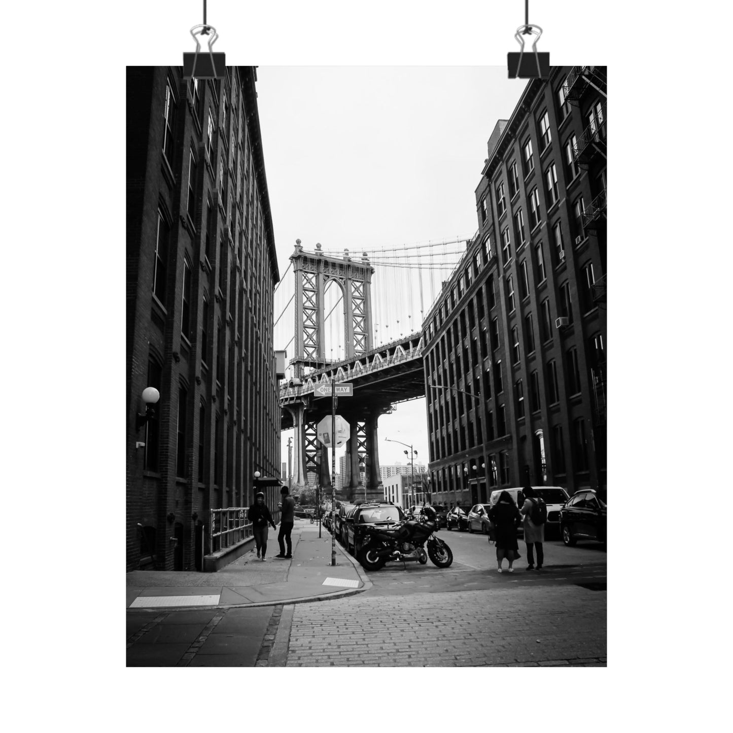 Manhattan Bridge Black and White Matte Vertical Posters