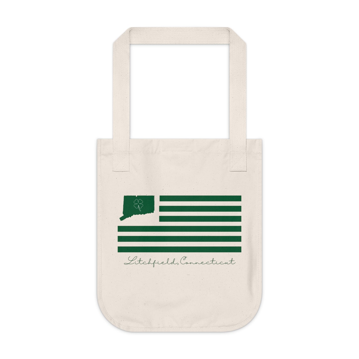 Litchfield Connecticut St. Patrick’s Day Flag Organic Canvas Tote Bag