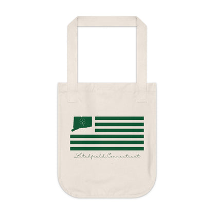 Litchfield Connecticut St. Patrick’s Day Flag Organic Canvas Tote Bag