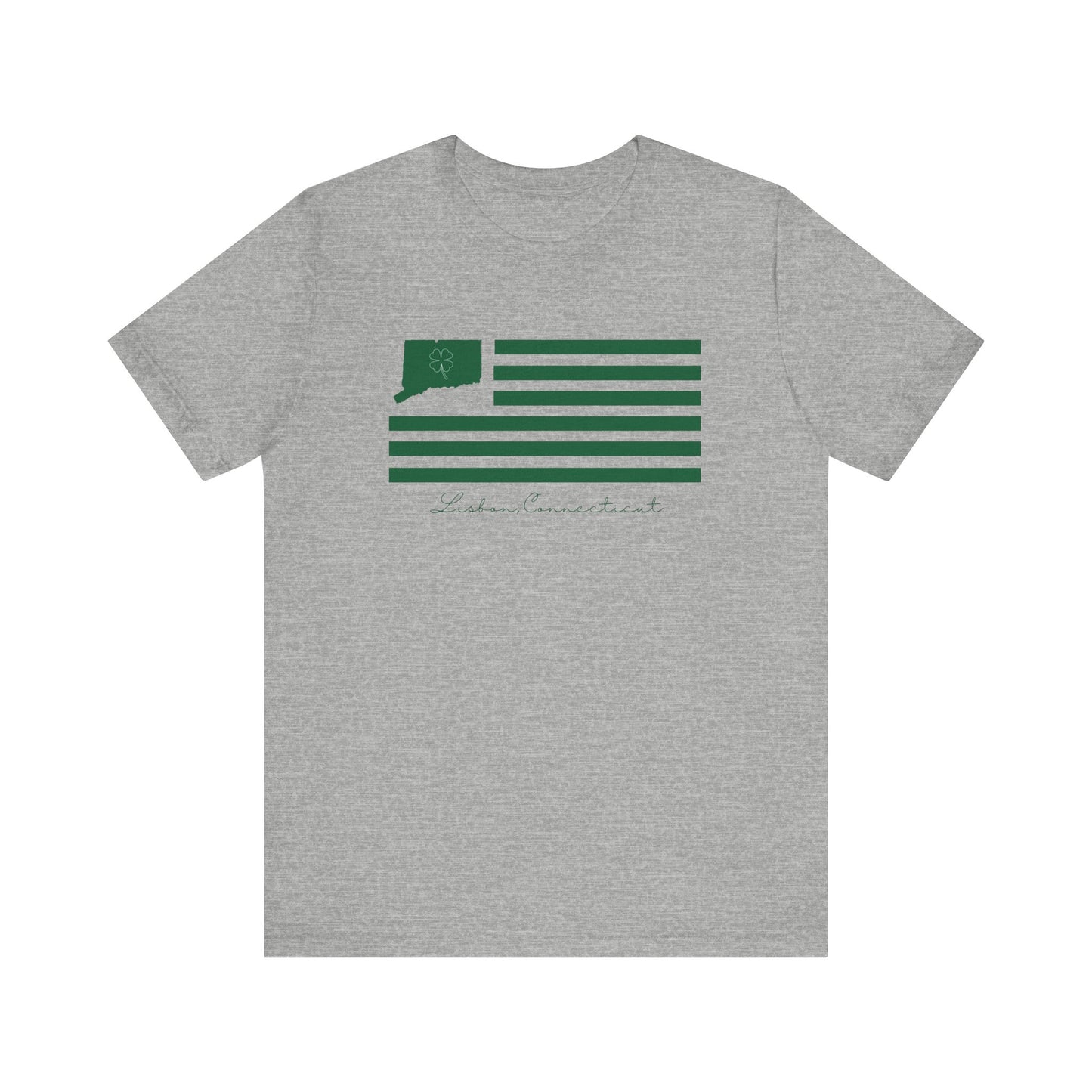 Lisbon Connecticut St. Patrick’s Day Flag Unisex Jersey Short Sleeve T-Shirt