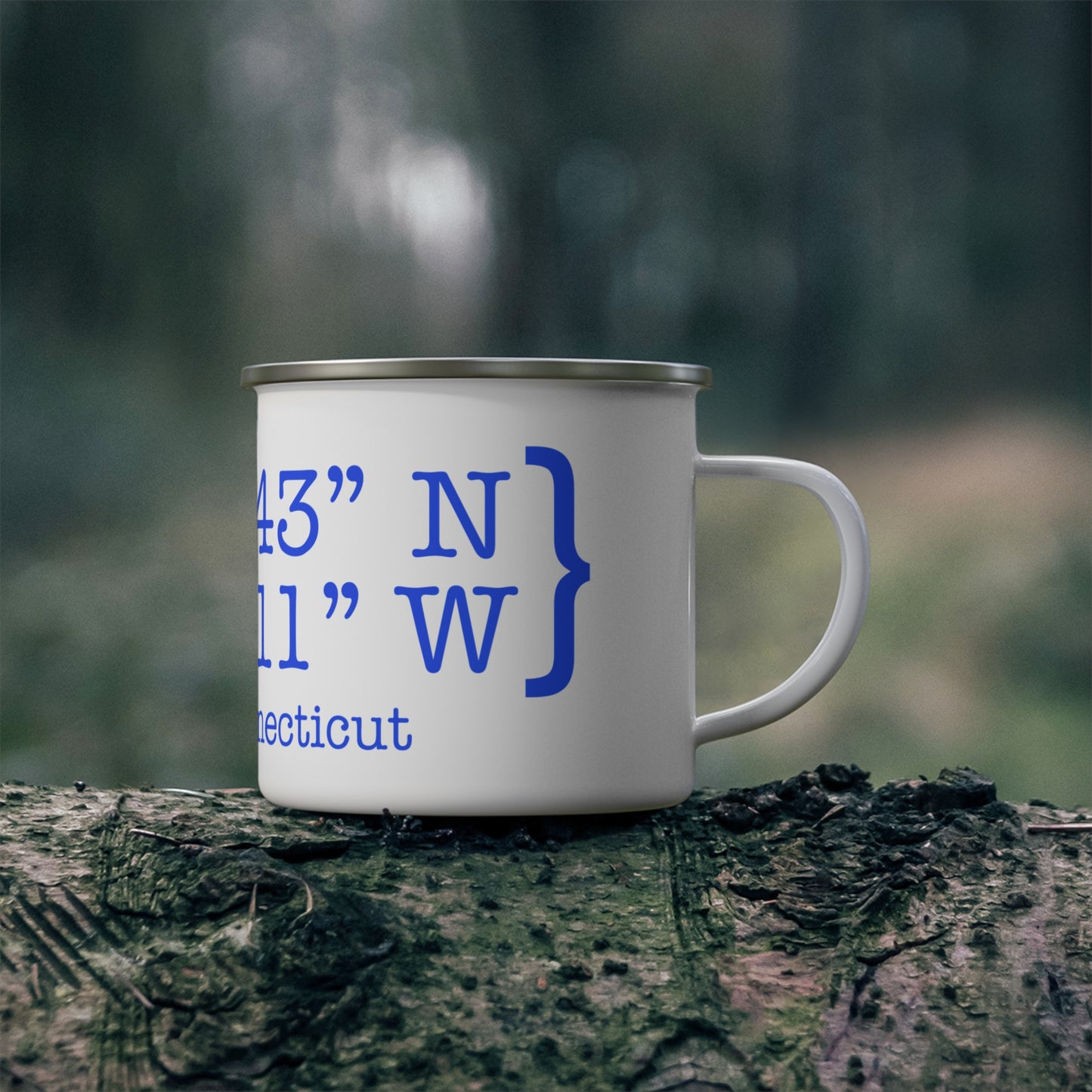 Darien Coordinates Enamel Camping Mug