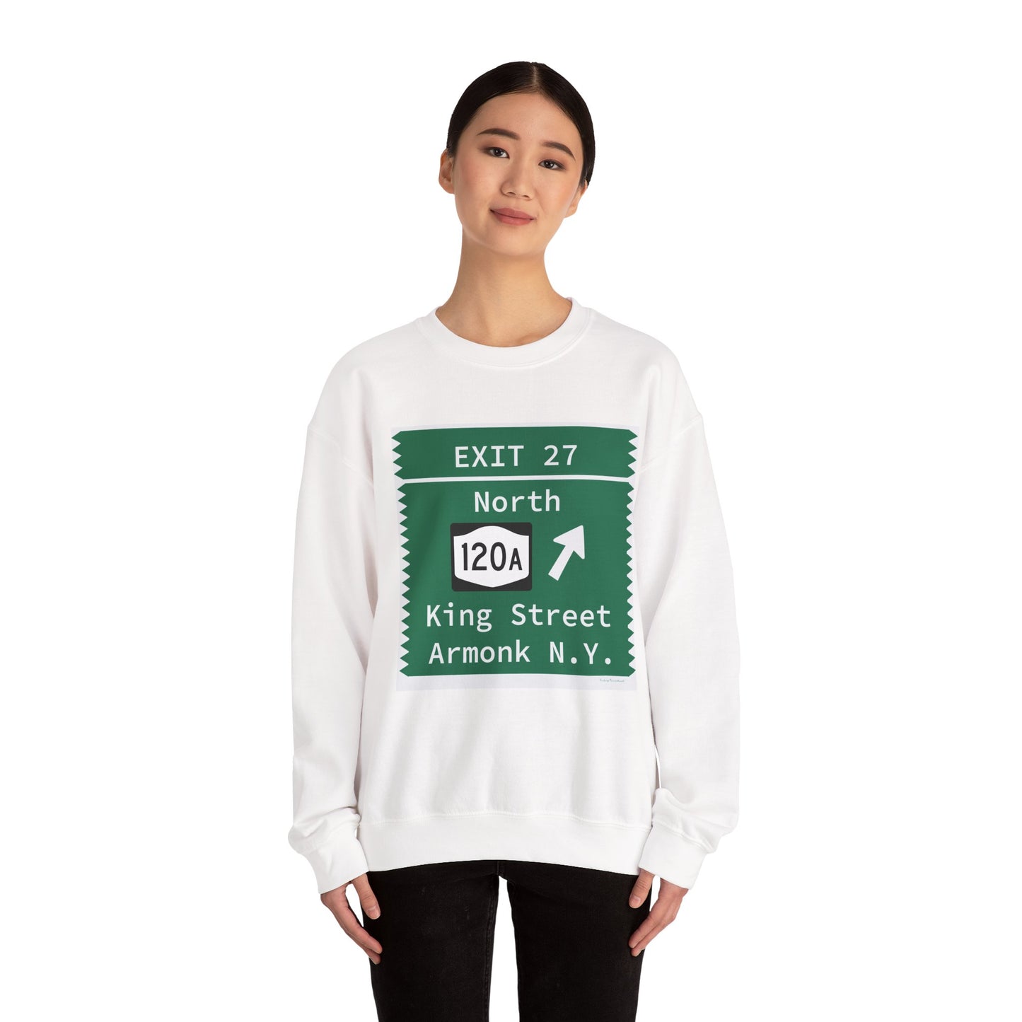 Vintage Merritt Parkway Exit 27 Sign Unisex Heavy Blend™ Crewneck Sweatshirt