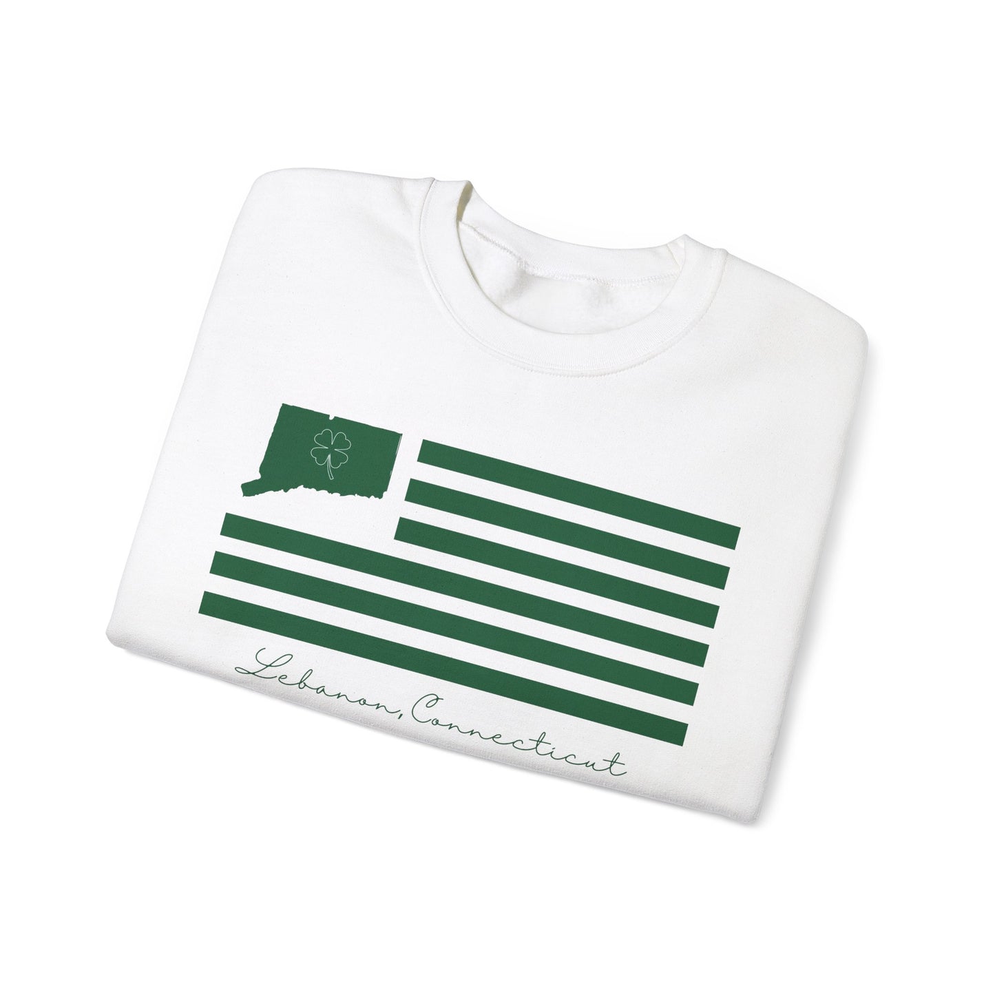 Lebanon Connecticut St. Patrick’s Day Flag Unisex Heavy Blend™ Crewneck Sweatshirt