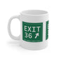 Vintage Exit 36 Merritt Parkway Sign Mug 11oz