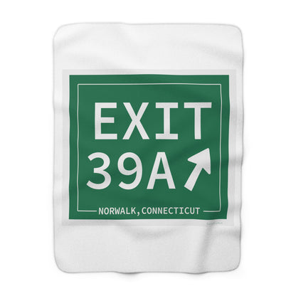 Vintage Exit 39A Merritt Parkway Sign Sherpa Fleece Blanket