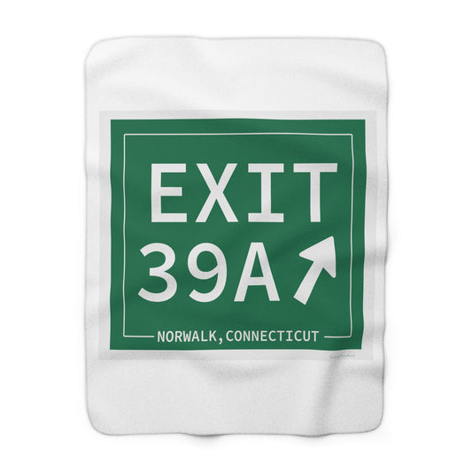 Vintage Exit 39A Merritt Parkway Sign Sherpa Fleece Blanket