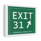 Vintage Exit 31 Merritt Parkway Sign Matte Canvas, Stretched, 1.25"