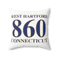 West Hartford 860 Connecticut Polyester Square Pillow