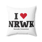 I Heart NRWK Spun Polyester Square Pillow