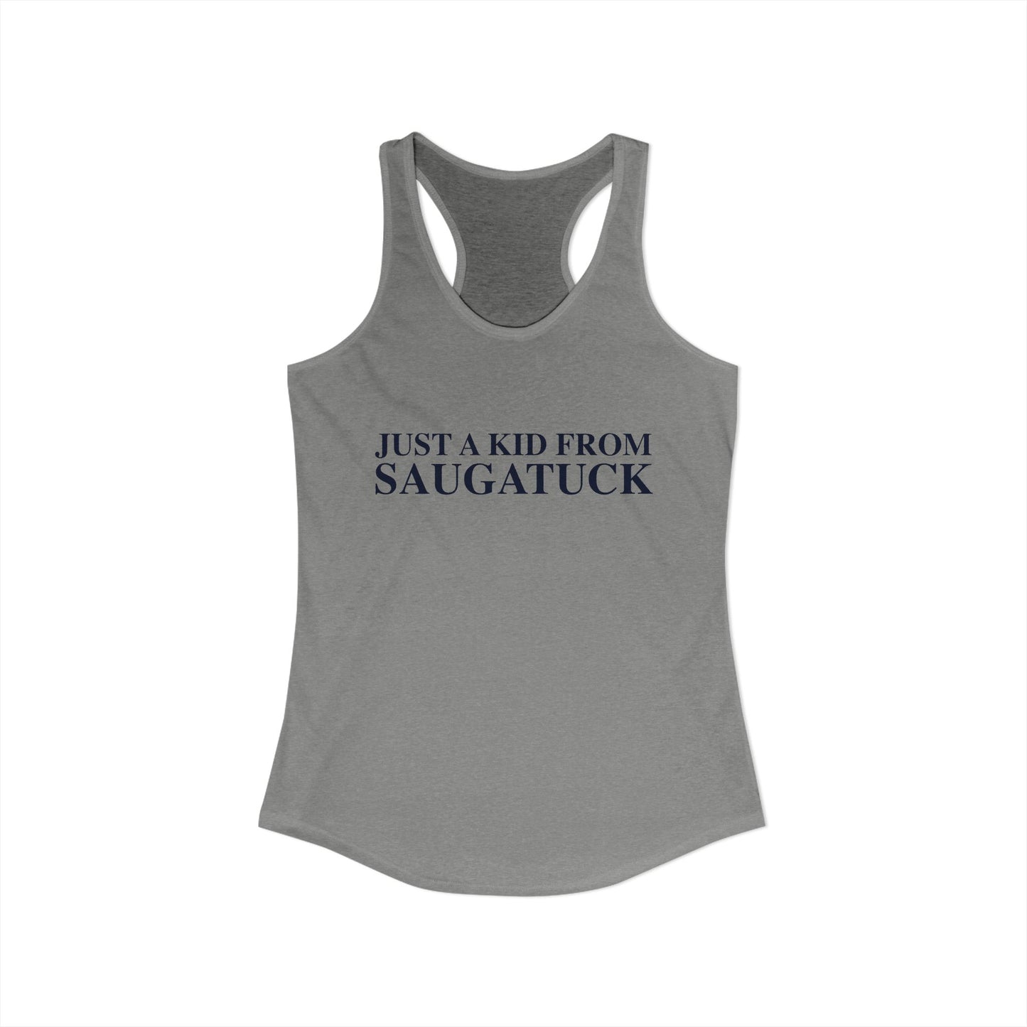 Just a kid from Saugatuck Women's Ideal Racerback Tank Top