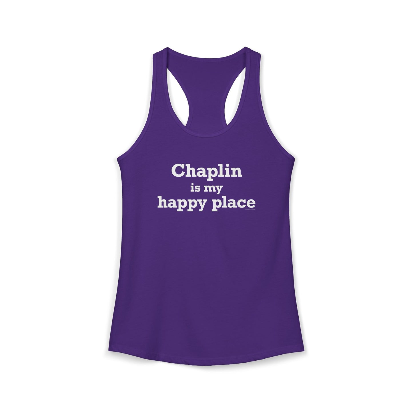 Chaplin is My Happy Place Women's Ideal Racerback Tank Top