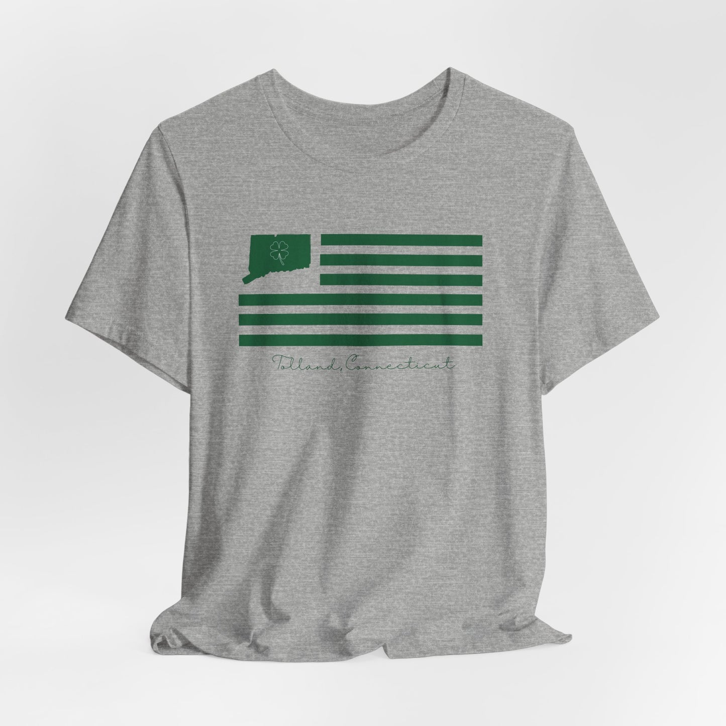 Tolland Connecticut St. Patrick’s Day Flag Unisex Jersey Short Sleeve T-Shirt