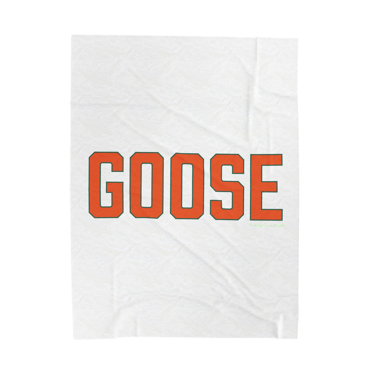 Goose Zip Code Orange & Green Velveteen Plush Blanket