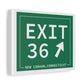 Vintage Exit 36 Merritt Parkway Sign Matte Canvas, Stretched, 1.25"