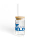Love Fairfield Glass Can with Straw and Lid, 16oz