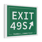 Vintage Exit 49S  Merritt Parkway Sign Matte Canvas, Stretched, 1.25"