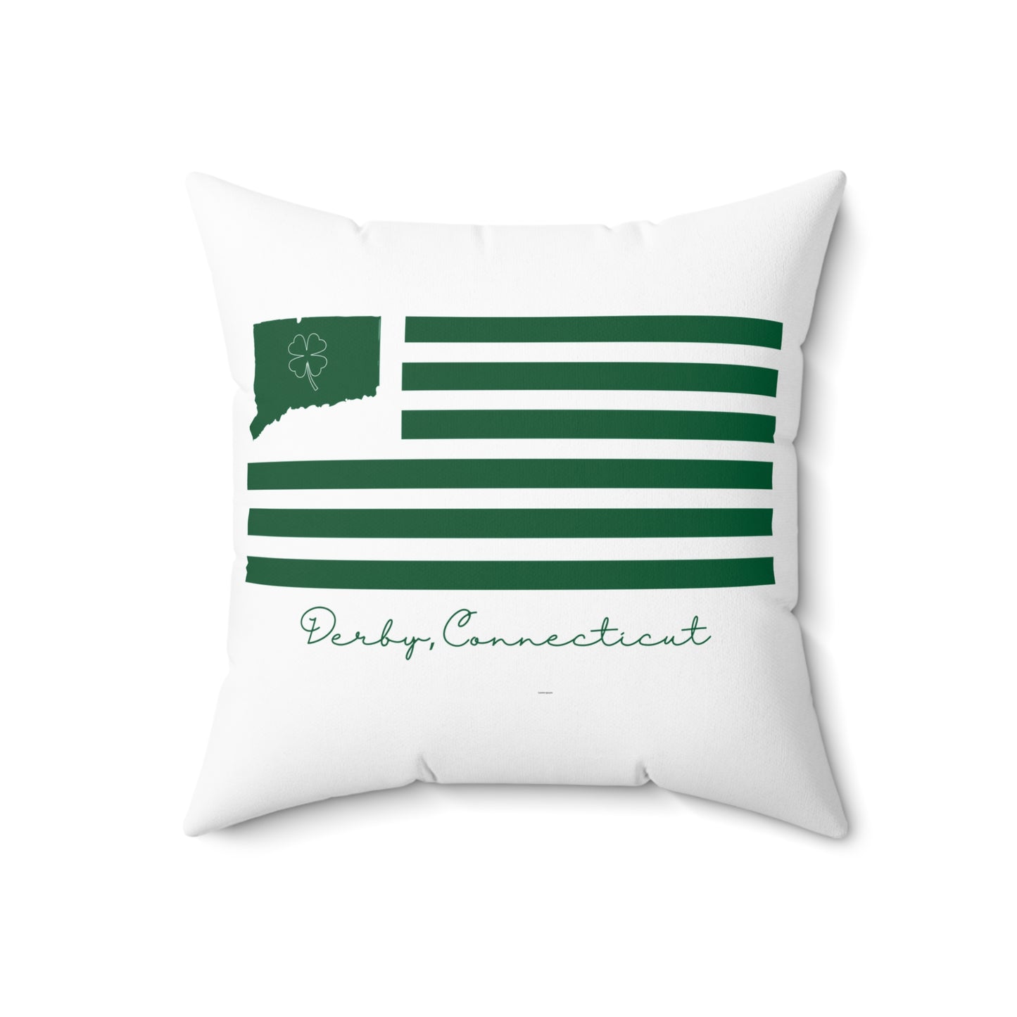 Derby Connecticut St. Patrick’s Day Flag Spun Polyester Square Pillow