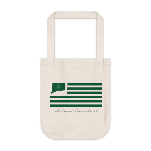Ledyard Connecticut St. Patrick’s Day Flag Organic Canvas Tote Bag