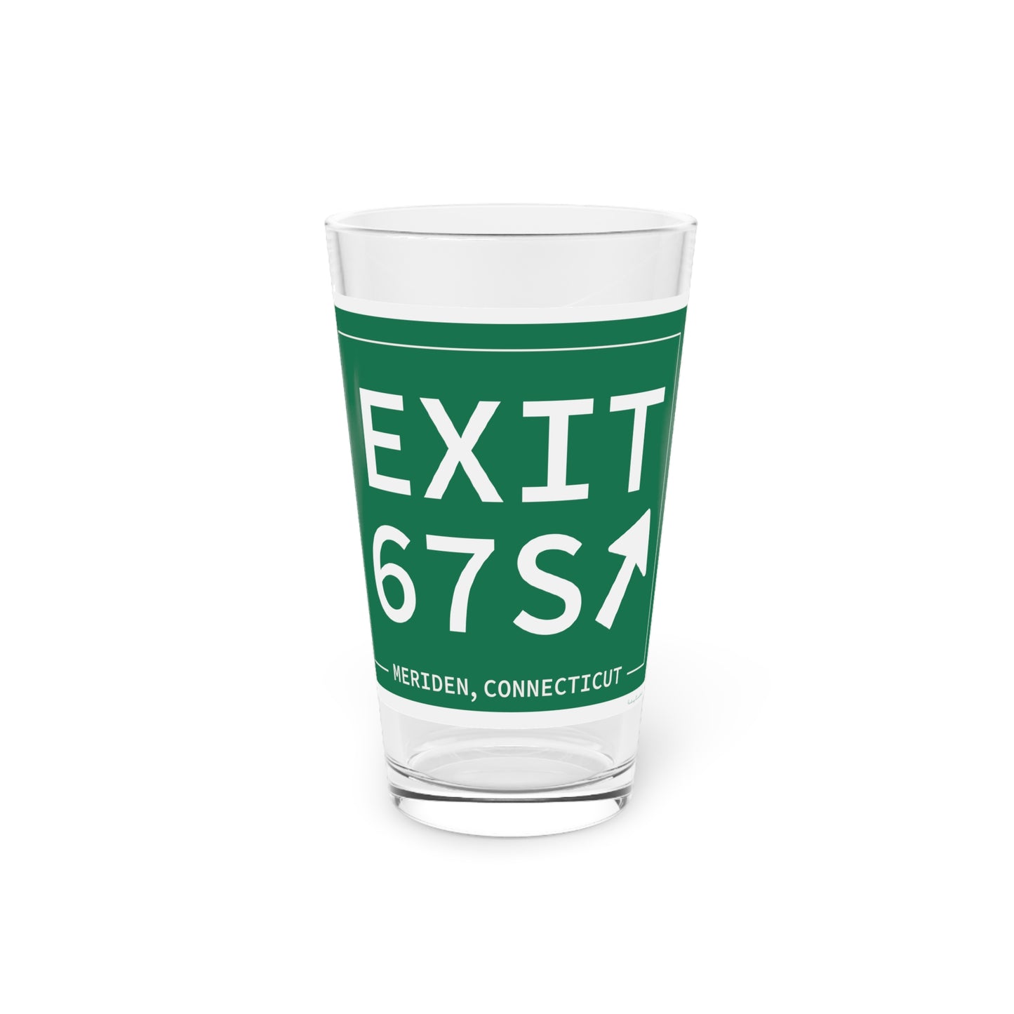 Vintage Exit 67S WCP Sign Pint Glass, 16oz