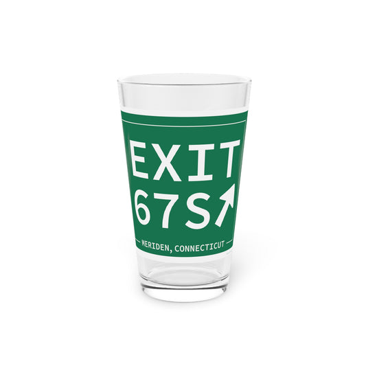 Vintage Exit 67S WCP Sign Pint Glass, 16oz