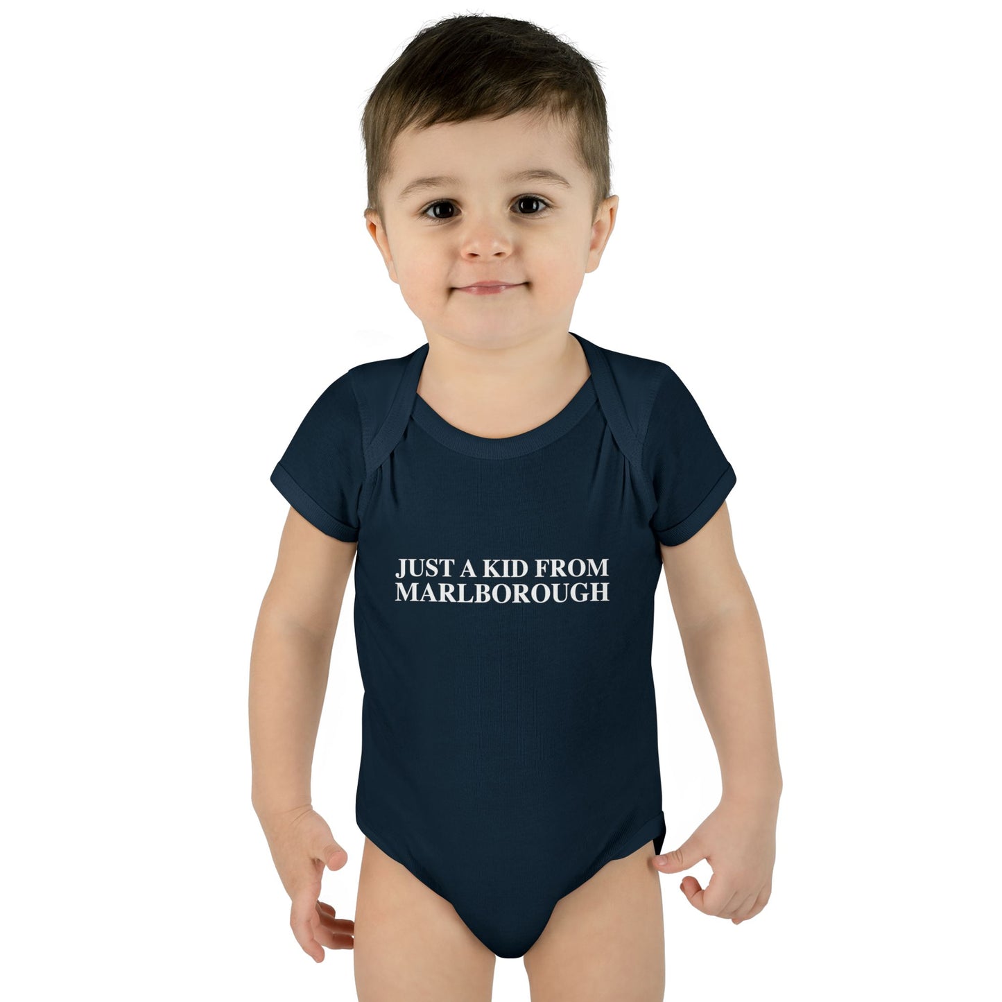 Just a kid from Marlborough Infant Baby Rib Bodysuit