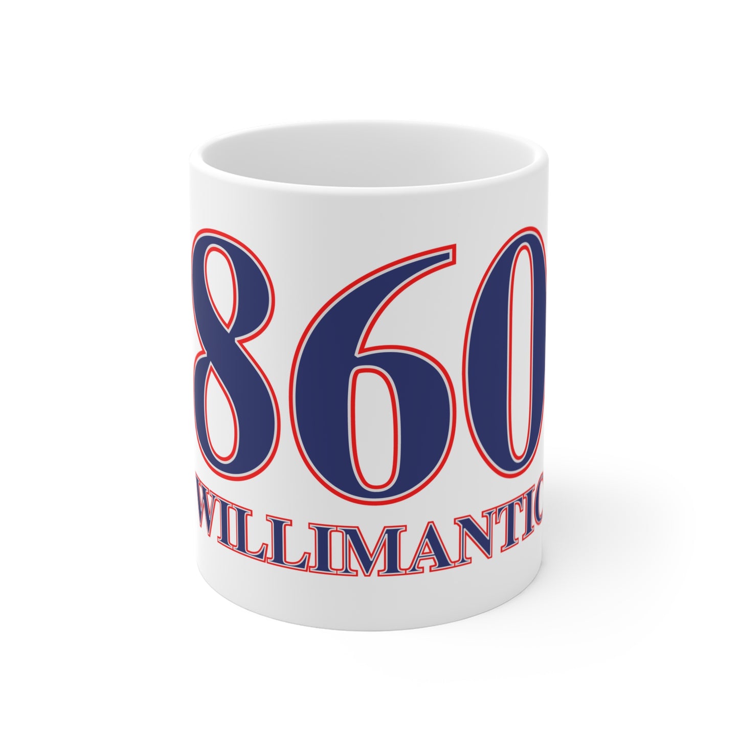860 Willimantic Red, White & Blue Mug 11oz