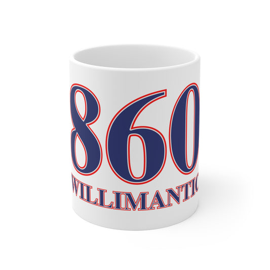 860 Willimantic Red, White & Blue Mug 11oz