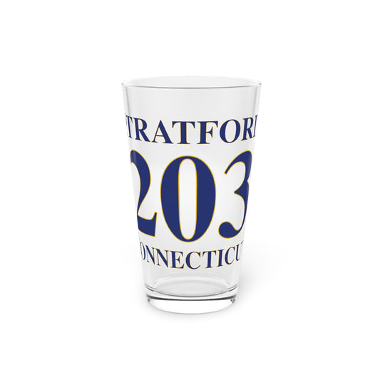 Stratford 203 Connecticut  Pint Glass, 16oz