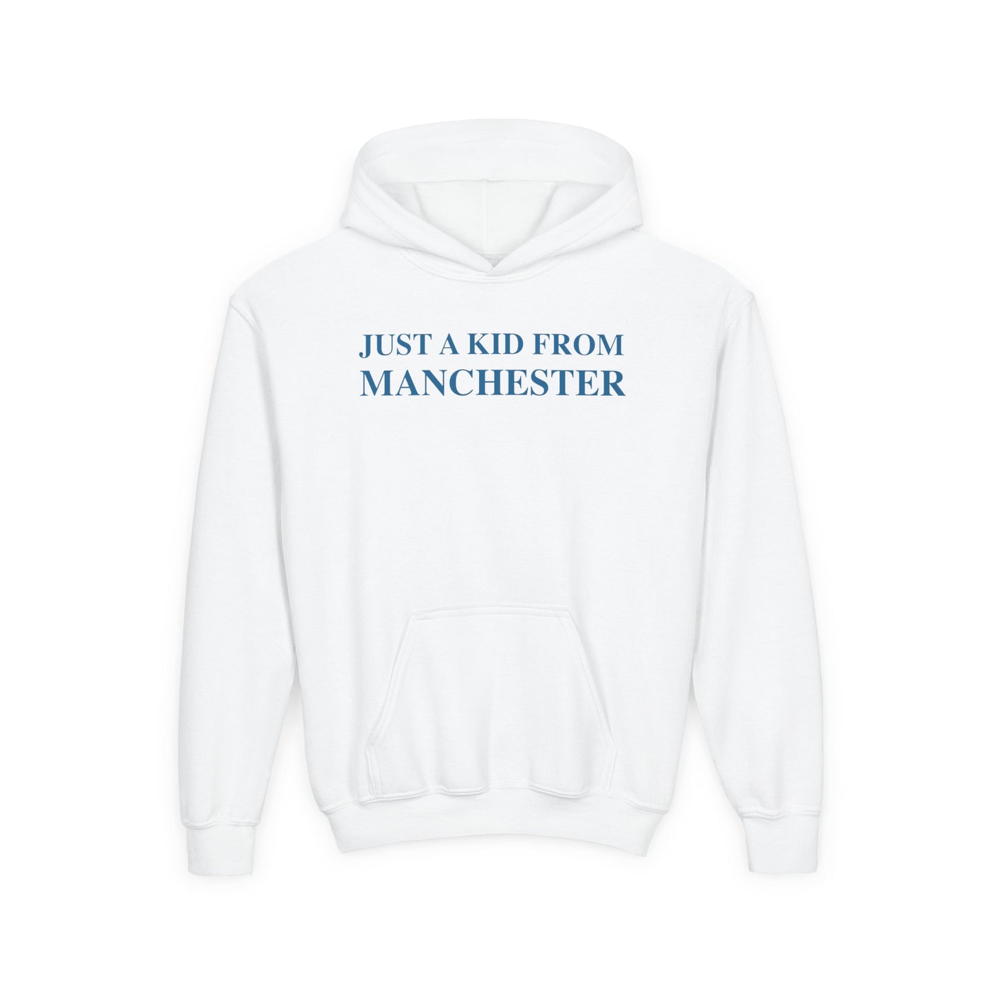 Just a kid from Manchester Youth Heavy Blend Hooded Sweatshirt
