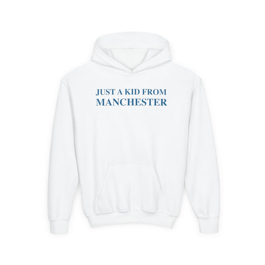 Just a kid from Manchester Youth Heavy Blend Hooded Sweatshirt