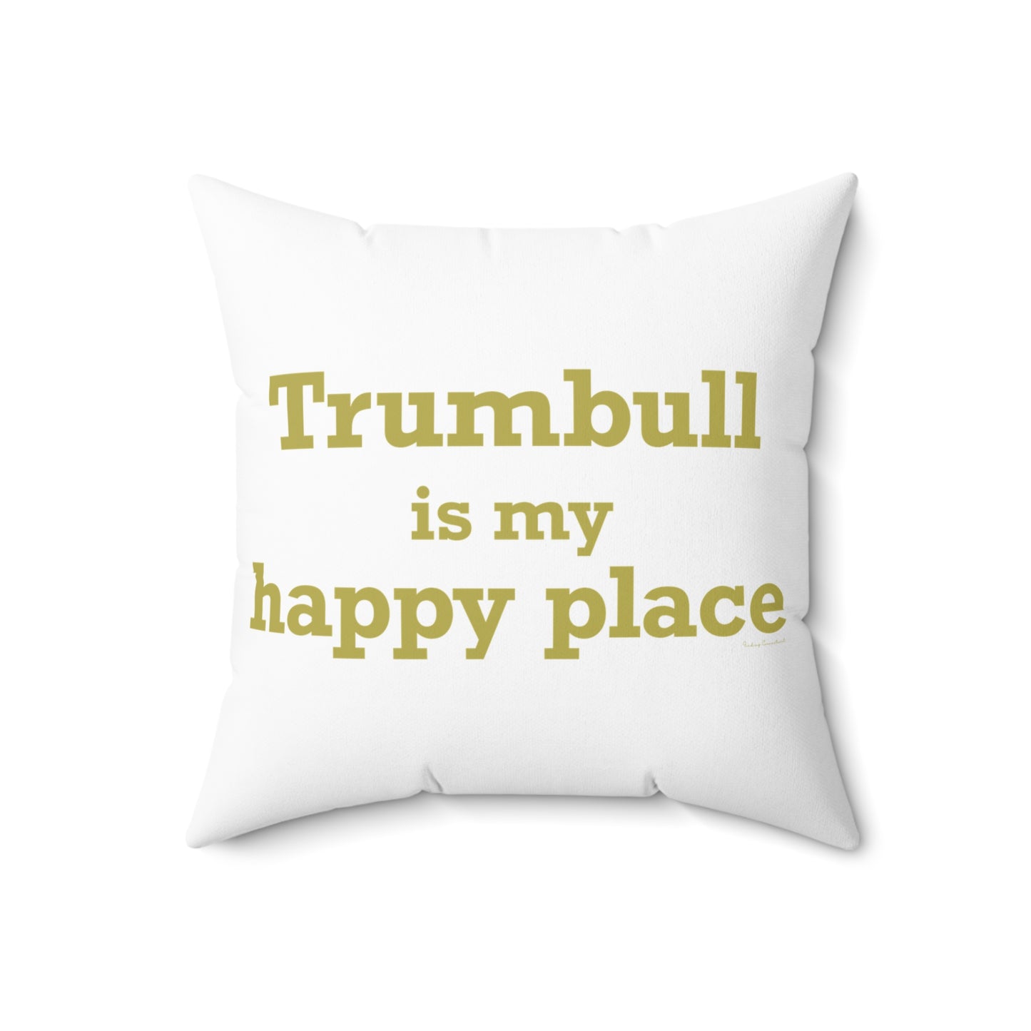 Trumbull Is My Happy Place Spun Polyester Square Pillow