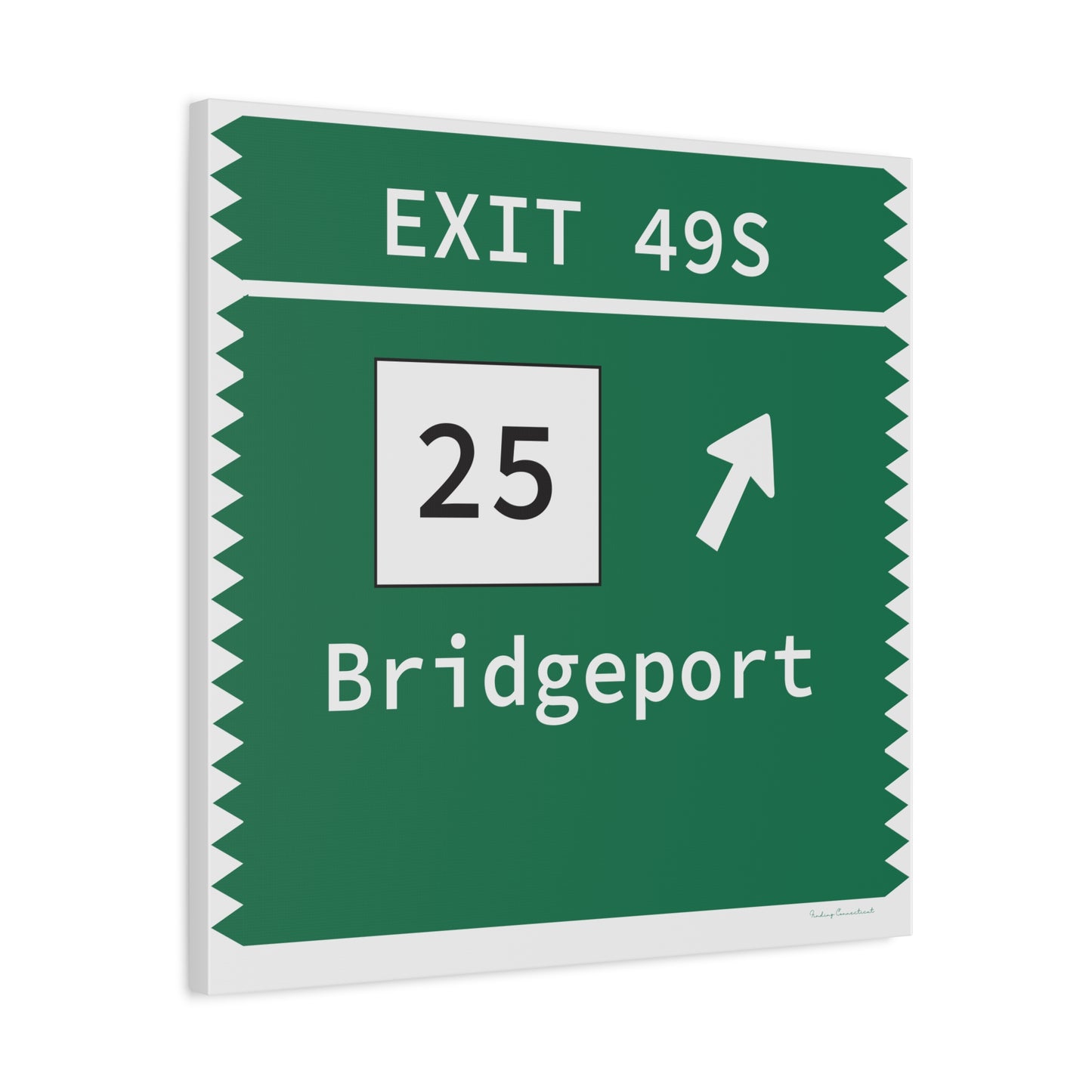 Vintage Merritt Parkway Exit 49S Sign Matte Canvas, Stretched, 1.25"