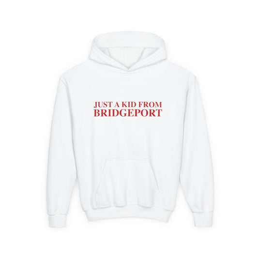 Just a kid from Bridgeport Youth Heavy Blend Hooded Sweatshirt